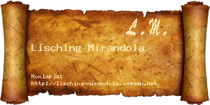 Lisching Mirandola névjegykártya